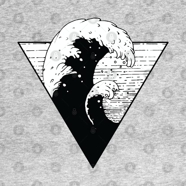 Wave Triangle black and white Illlustration sea swell by Shoosh